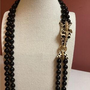 Ciner Chic Black and Gold Animal Pendant Necklace